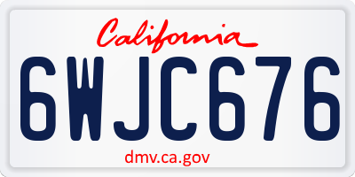 CA license plate 6WJC676