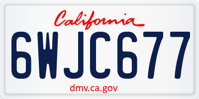 CA license plate 6WJC677