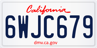 CA license plate 6WJC679