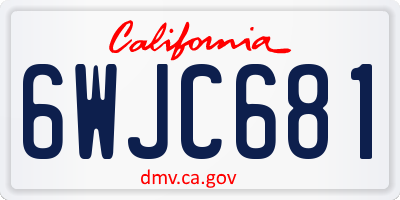 CA license plate 6WJC681