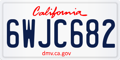 CA license plate 6WJC682