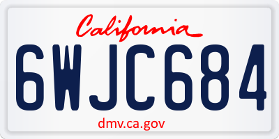 CA license plate 6WJC684
