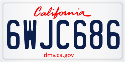 CA license plate 6WJC686