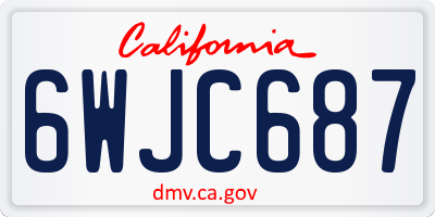 CA license plate 6WJC687