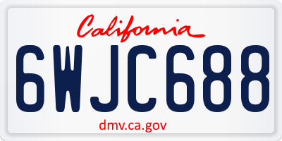 CA license plate 6WJC688