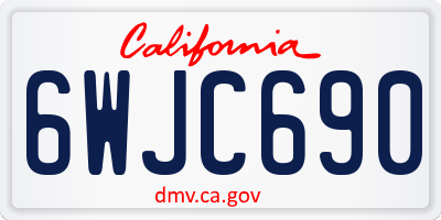 CA license plate 6WJC690