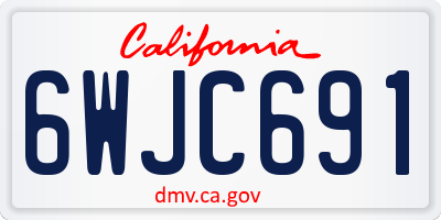 CA license plate 6WJC691