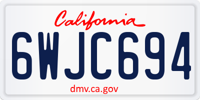 CA license plate 6WJC694