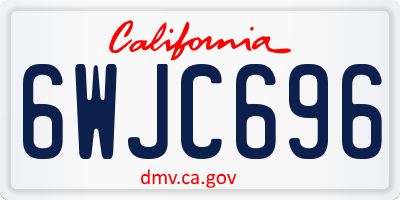 CA license plate 6WJC696