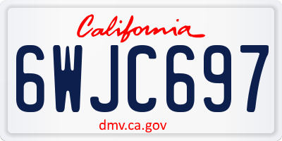 CA license plate 6WJC697