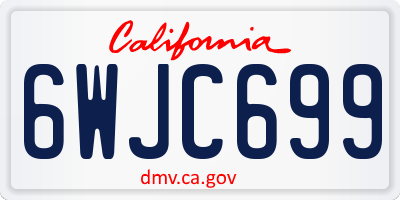 CA license plate 6WJC699
