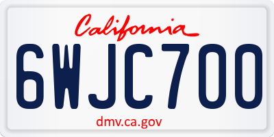 CA license plate 6WJC700