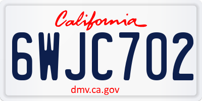 CA license plate 6WJC702