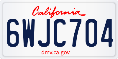 CA license plate 6WJC704