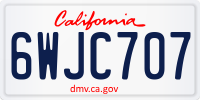 CA license plate 6WJC707
