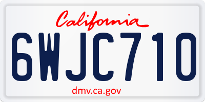 CA license plate 6WJC710