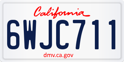 CA license plate 6WJC711