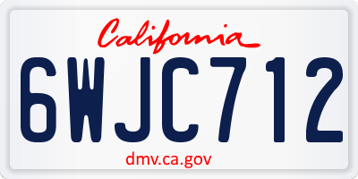 CA license plate 6WJC712