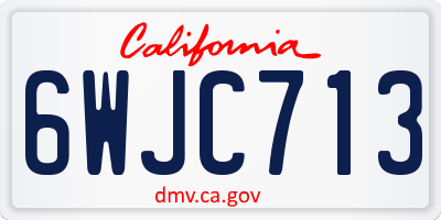 CA license plate 6WJC713