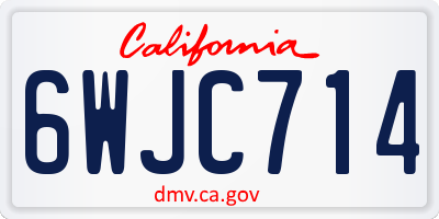 CA license plate 6WJC714