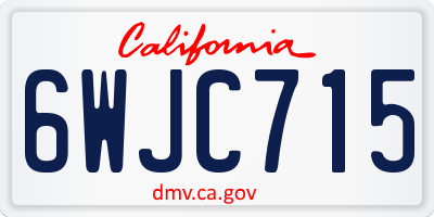CA license plate 6WJC715