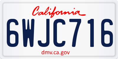 CA license plate 6WJC716