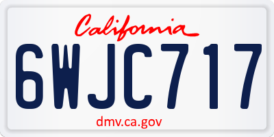 CA license plate 6WJC717