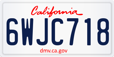 CA license plate 6WJC718