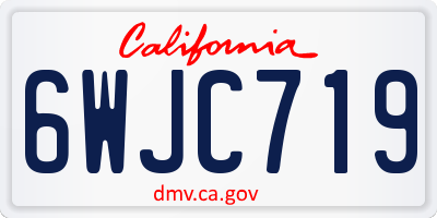 CA license plate 6WJC719