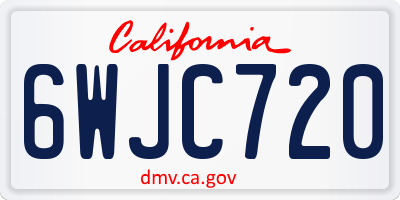 CA license plate 6WJC720