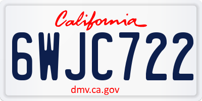 CA license plate 6WJC722