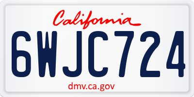 CA license plate 6WJC724