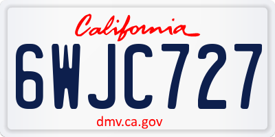 CA license plate 6WJC727
