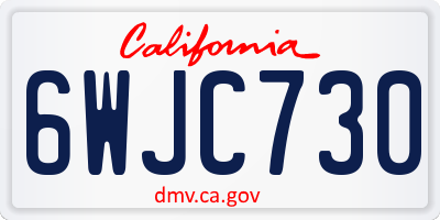 CA license plate 6WJC730