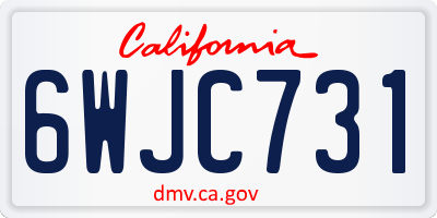 CA license plate 6WJC731