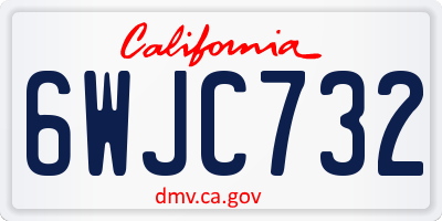CA license plate 6WJC732