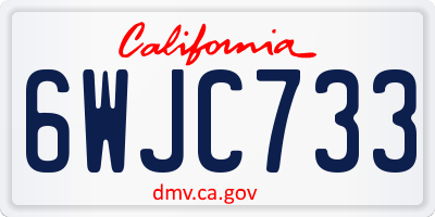CA license plate 6WJC733