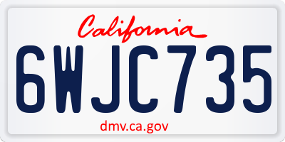 CA license plate 6WJC735