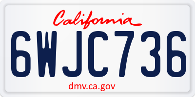 CA license plate 6WJC736