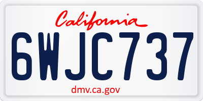 CA license plate 6WJC737