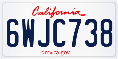 CA license plate 6WJC738