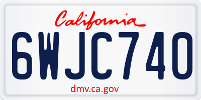 CA license plate 6WJC740