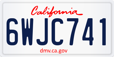 CA license plate 6WJC741
