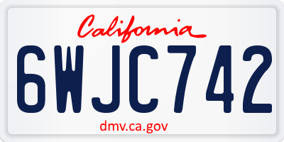 CA license plate 6WJC742