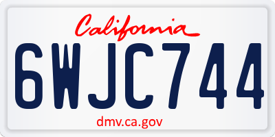 CA license plate 6WJC744