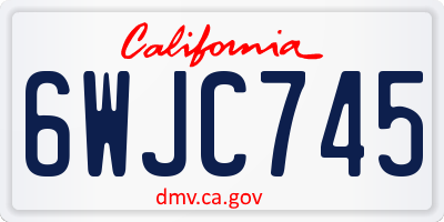 CA license plate 6WJC745
