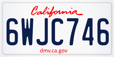CA license plate 6WJC746