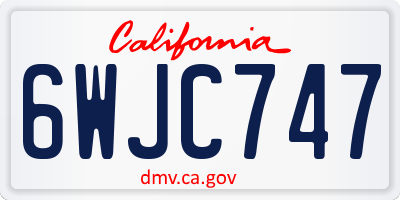 CA license plate 6WJC747