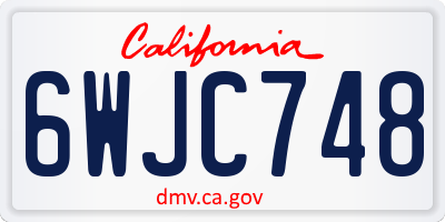 CA license plate 6WJC748