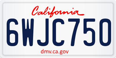 CA license plate 6WJC750